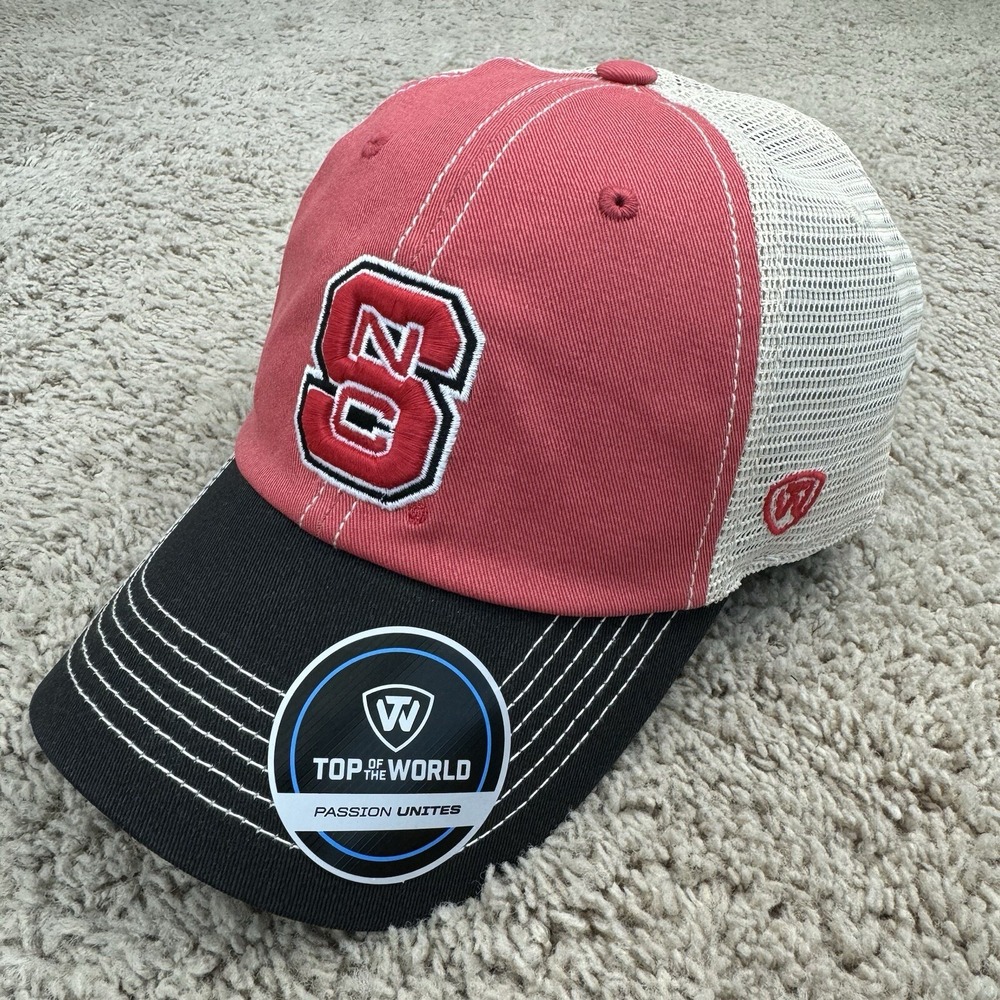 NC State Wolfpack Hat Top of the World Offroad Trucker Snapback Cream Black‎ Cap